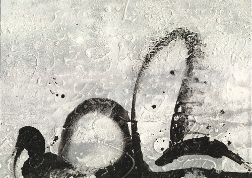 Gebärden (7), Acryl auf Papier, 17 x 24,5 cm, 2005 001