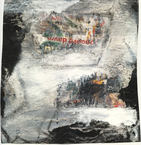 Litfasslyrik, Acryl auf Papier, 19 x 18 cm, 2005 001