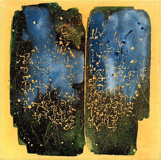 P4, Mischtechnik auf Nessel, 20 x 20cm, 2002 001
