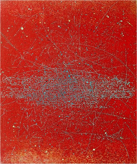 'Chromatische Information', Acryl auf Nessel, 60 x 50 cm, 2001 001